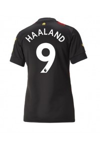 Fotbalové Dres Manchester City Erling Haaland #9 Dámské Venkovní Oblečení 2022-23 Krátký Rukáv